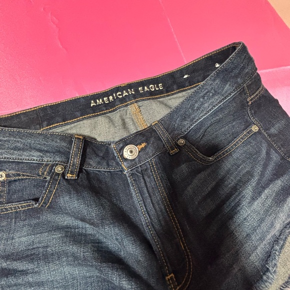 American Eagle Outfitters Women's Dark Blue Jean Shorts - Picture 4 of 5